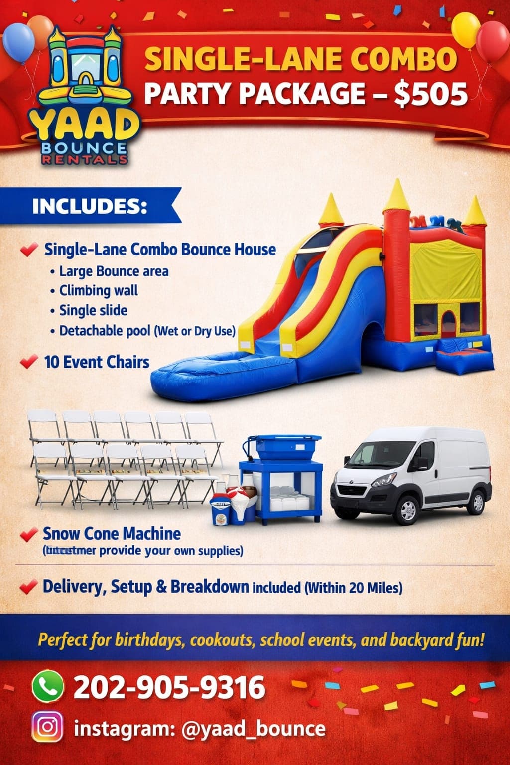 Single-Lane Combo Party Package